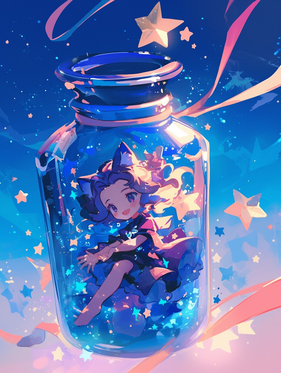 「瓶詰の少女」蒼105 | の人気AIイラスト・グラビア