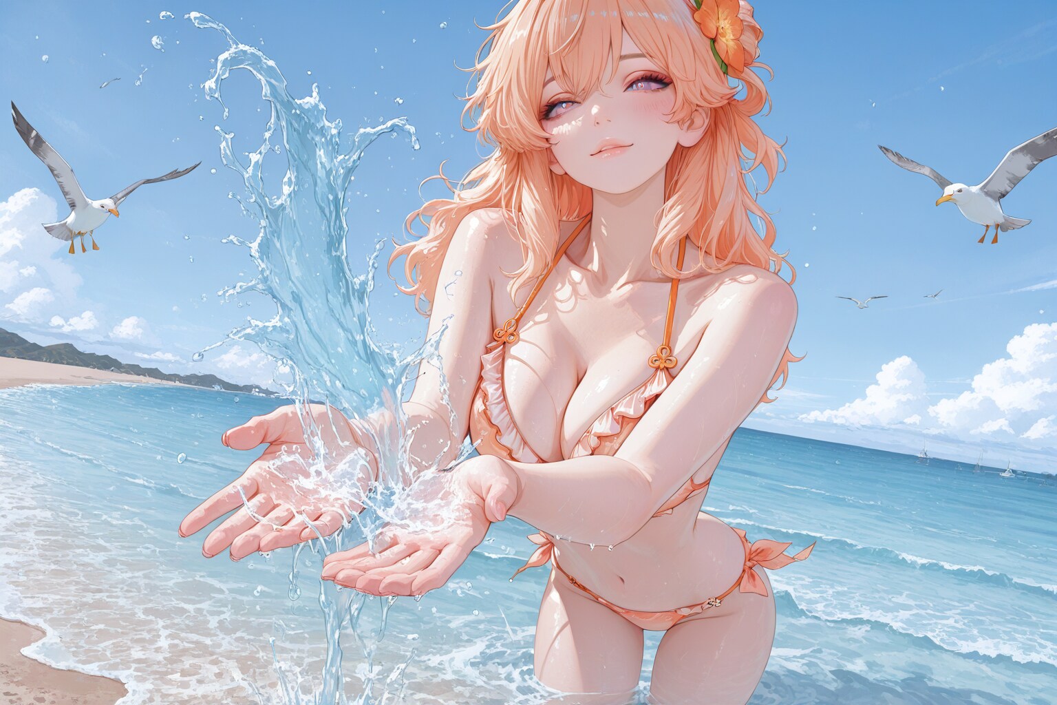 水着とアプリコットちゃん