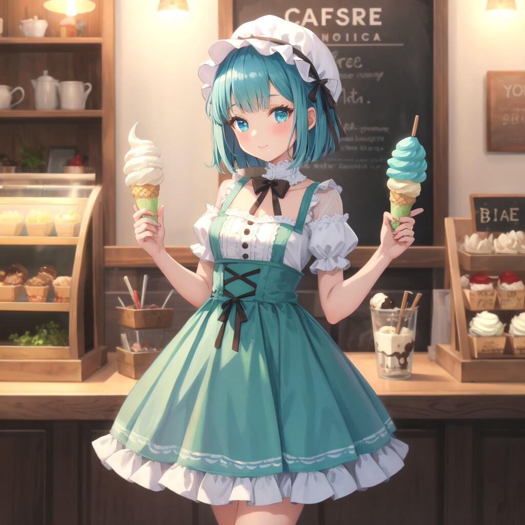 スイートロリータ・チョコミントドレス | の人気AIイラスト・グラビア