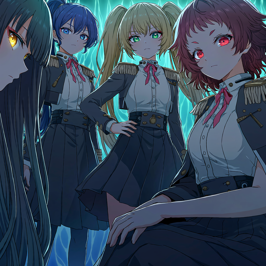 学園アニメOP風　四天王登場シーン | の人気AIイラスト・グラビア