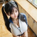 ジャージ+ブルマで撮影中の爆乳J系優希 5枚目
