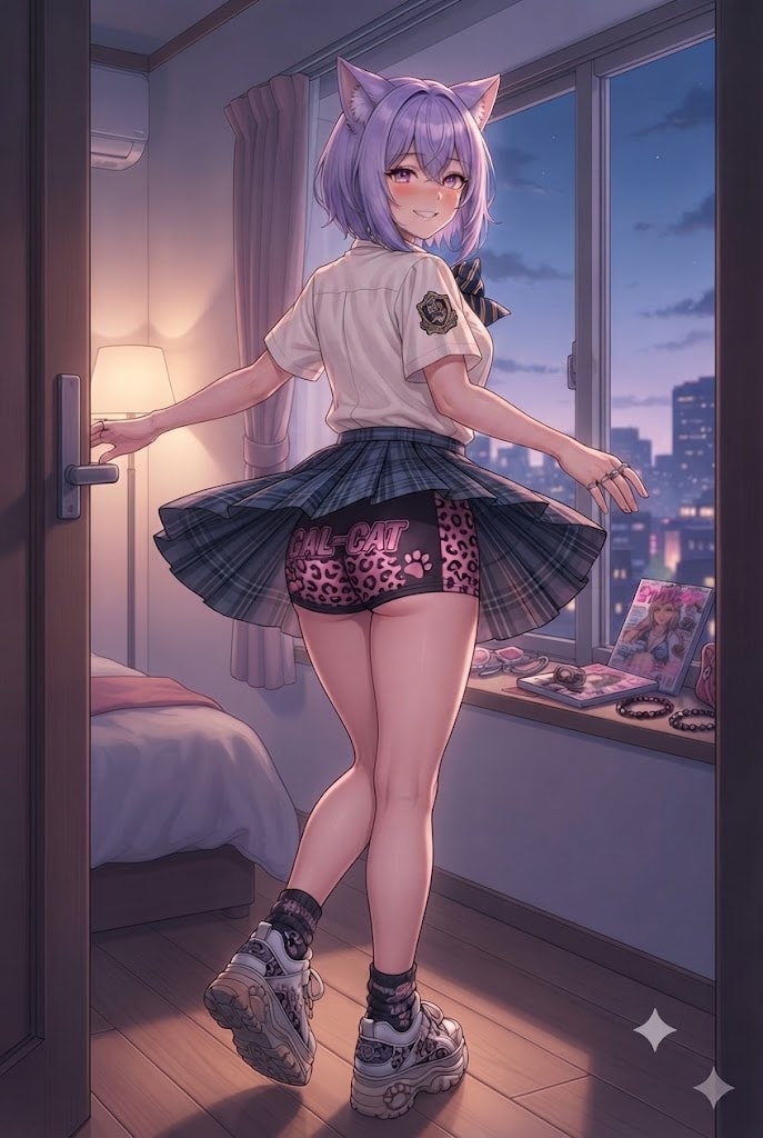 夜景とパンチラの制服シス