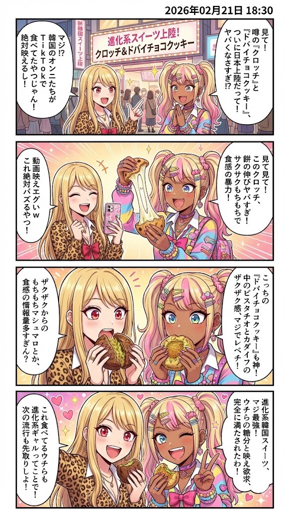 「クロッチ」＆「ドバイチョコクッキー」　毎日漫画18時