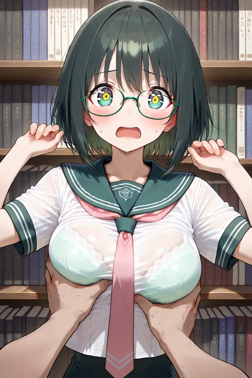 巨乳に興奮し性欲溢れる同級生におっぱいを鷲掴みされ本気で焦る田中さん。