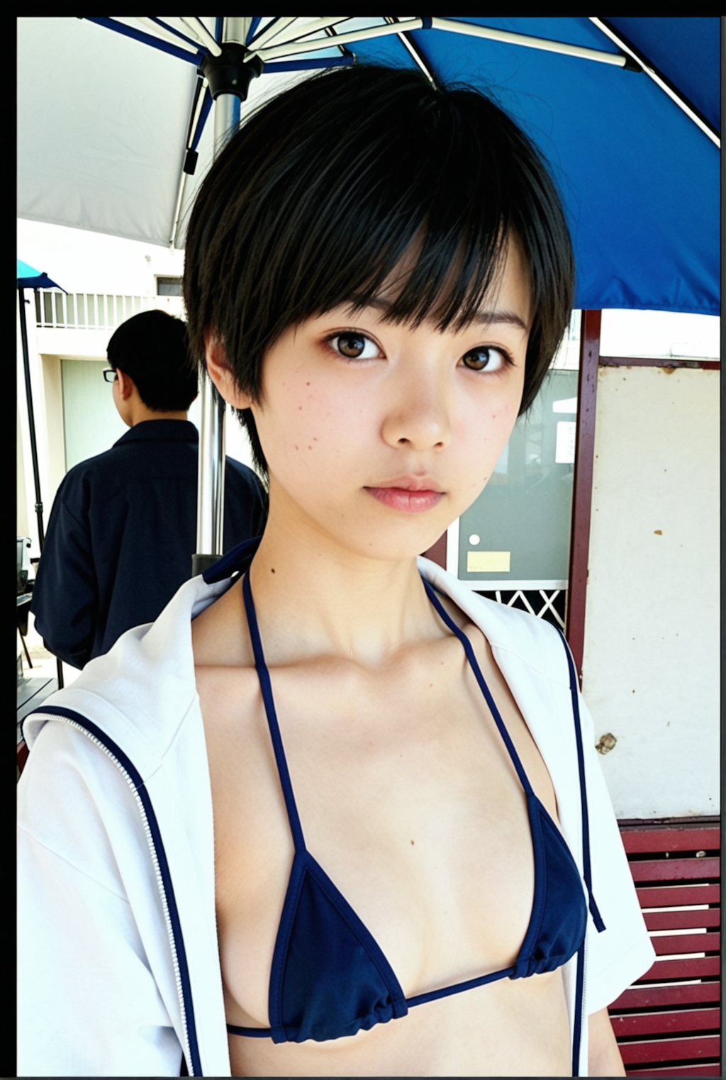 マイクロビキニJK　マスピ顔回避調整中