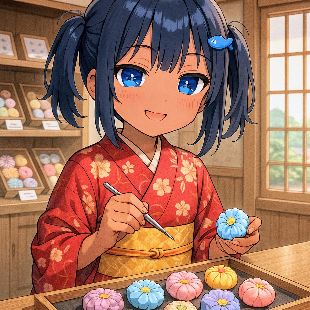 ねりきりを作るこなつちゃん