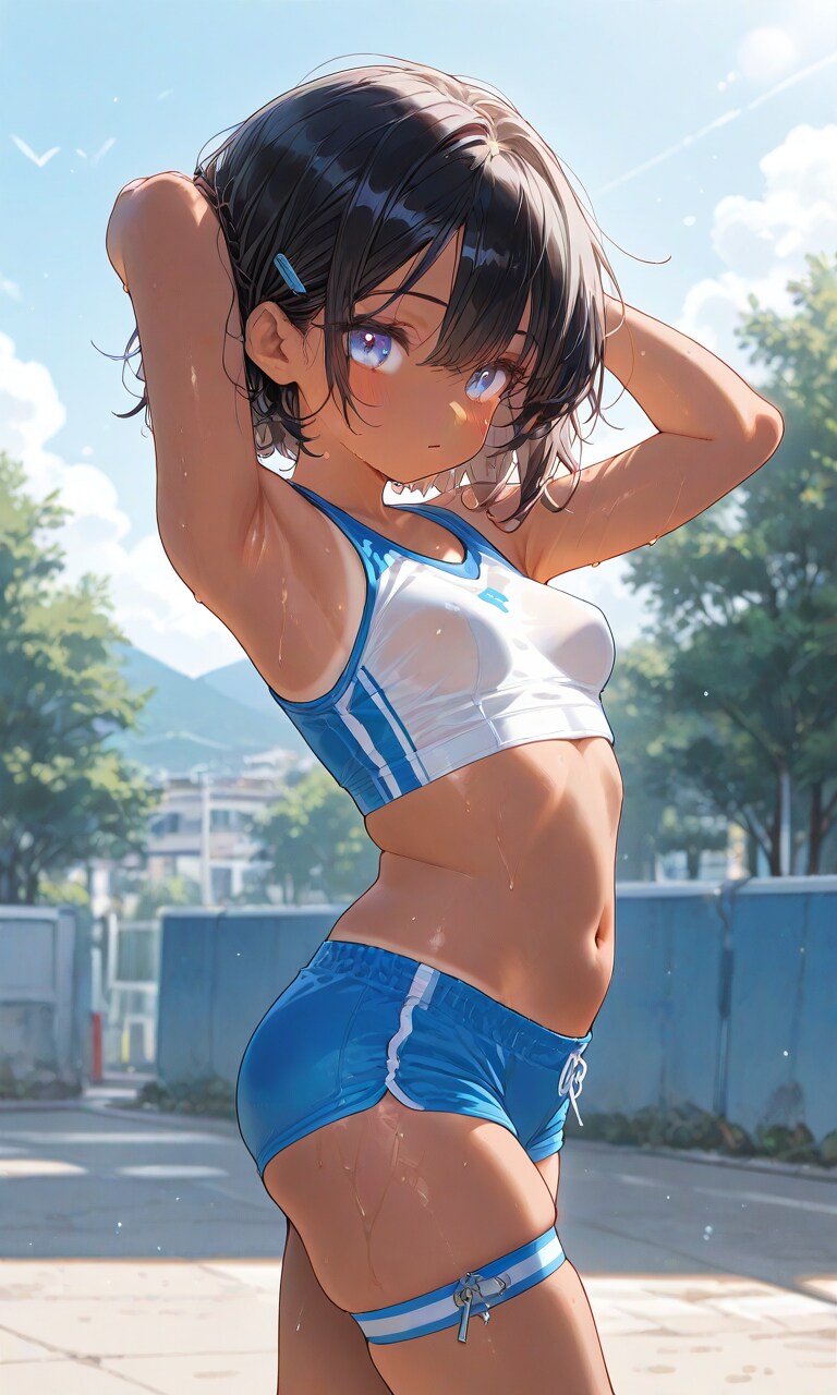 黒髪ロリショートアスリート