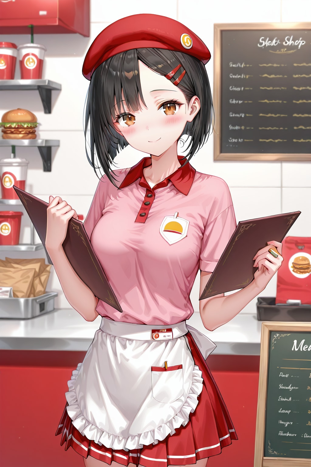 アシメちゃん「ご注文、お決まりですか❓🥰🍟✨」