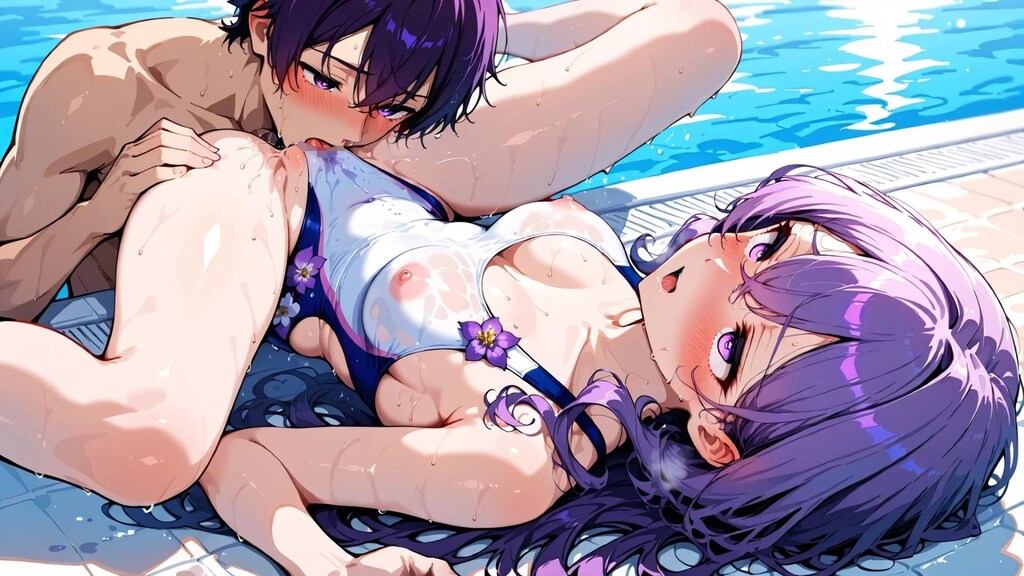 濡れた花、競泳の誘惑