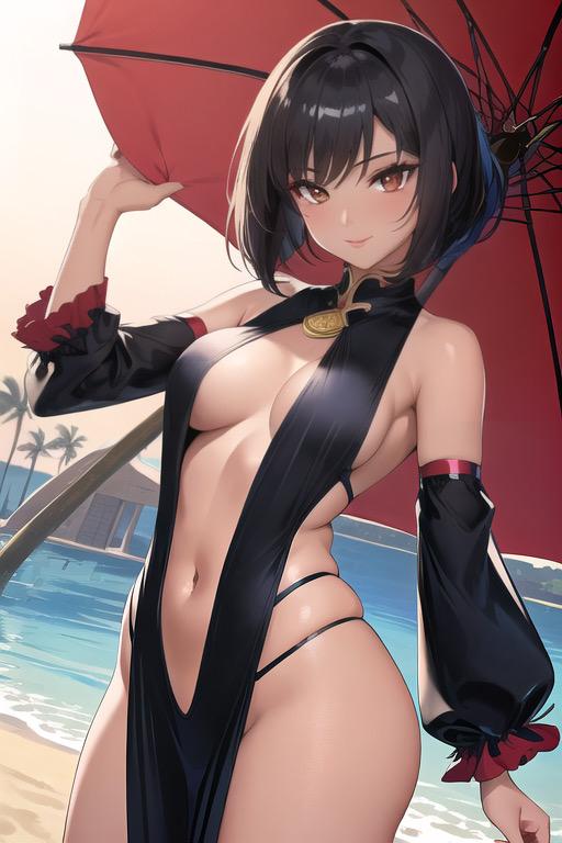 黒髪ショートボブ美女