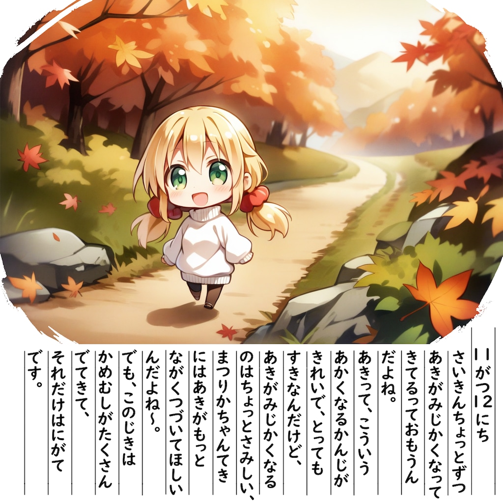 【絵日記】あきみじかいよね＞＜