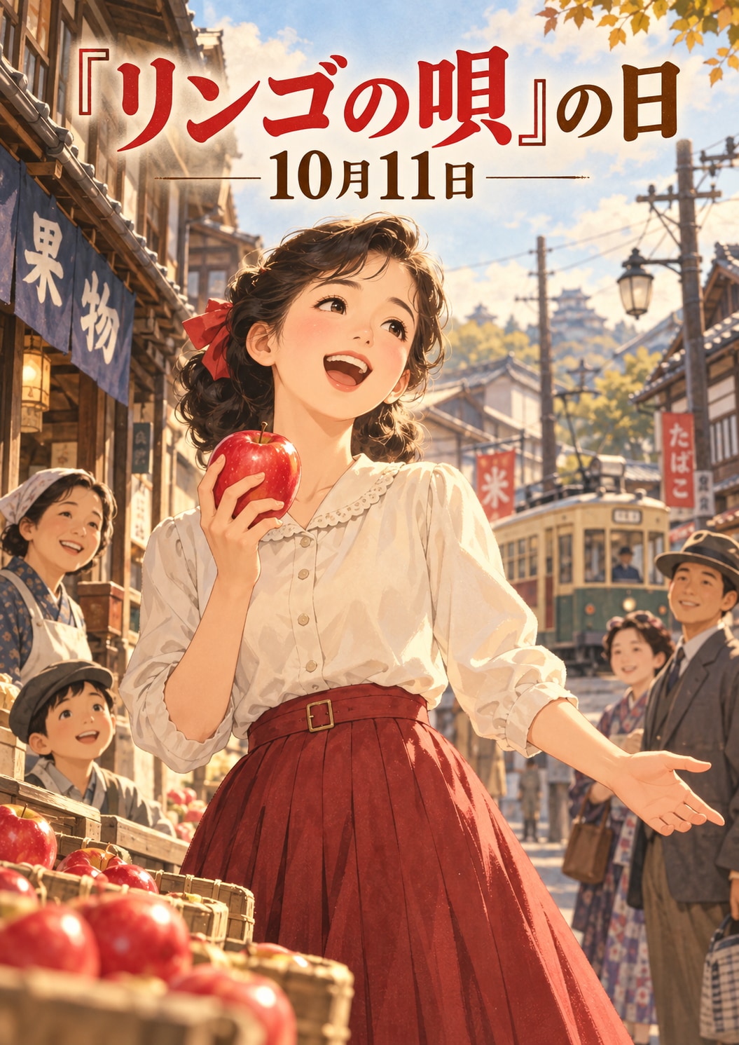 [今日は何の日 10/11] 「リンゴの唄」の日 | の人気AIイラスト・グラビア