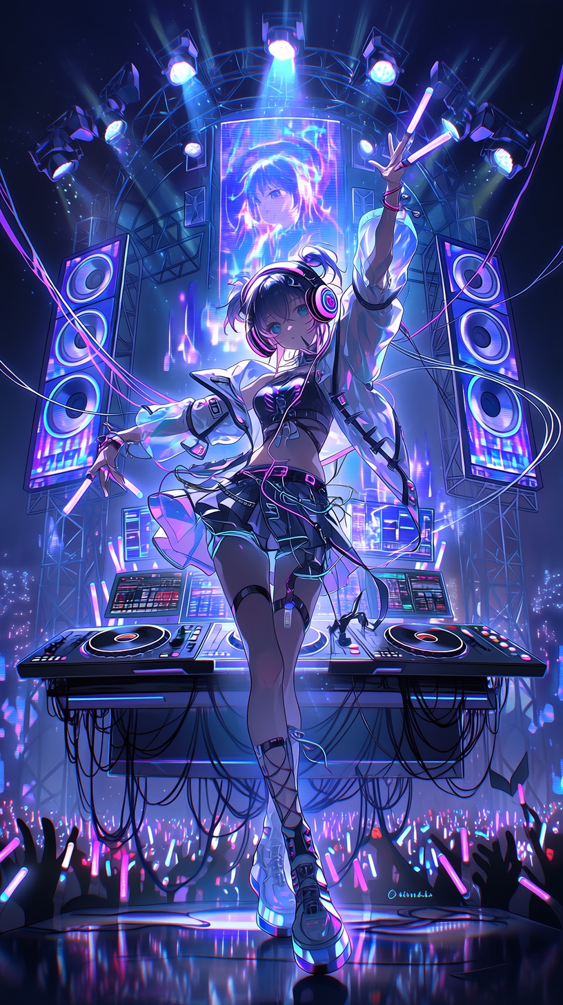 Neon Pulse – Blue Stage | の人気AIイラスト・グラビア