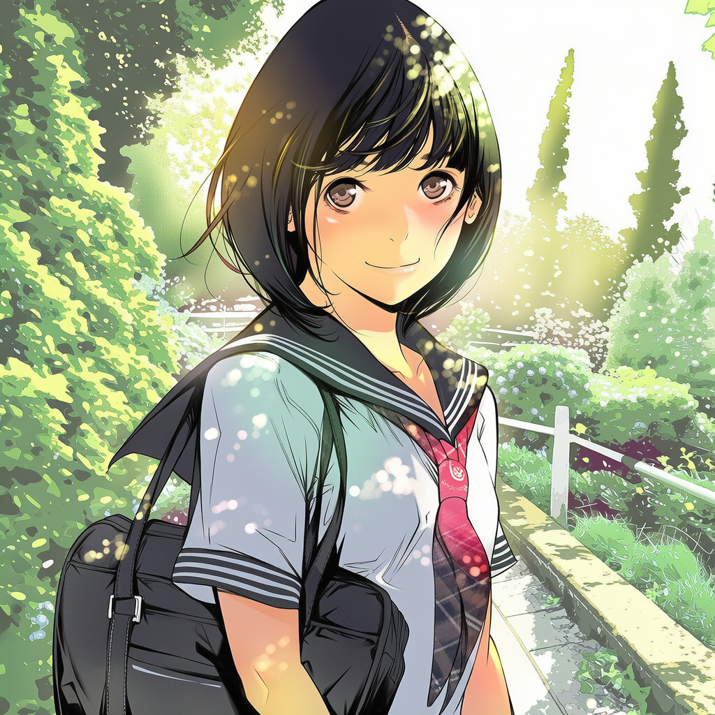 木漏れ日の通学路２【NovelAI】