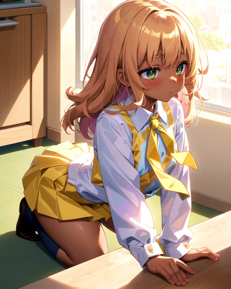 前のめりのギャル