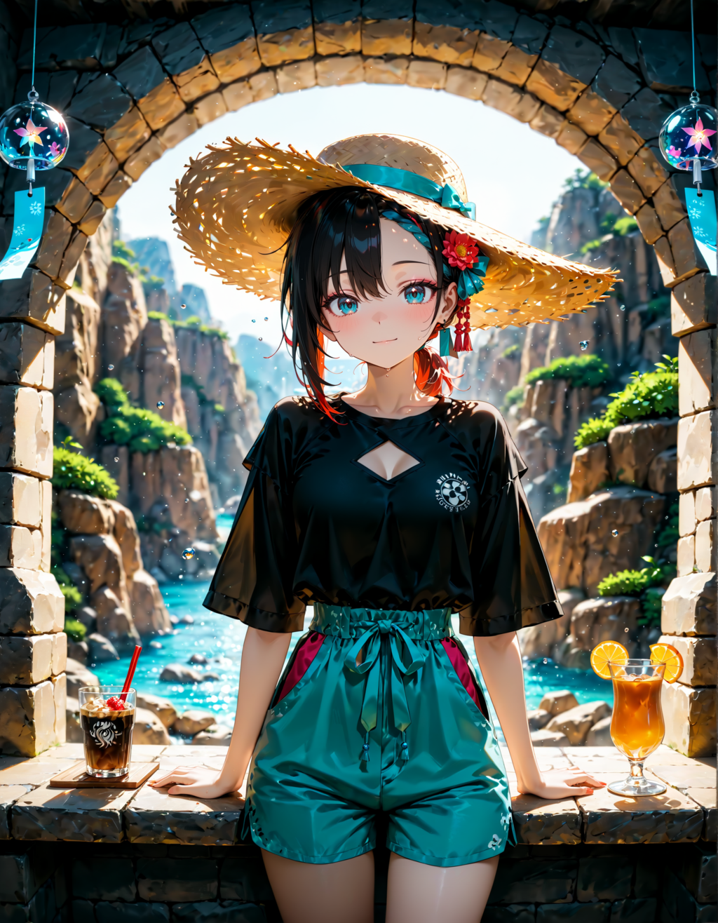 涼しげなカフェ