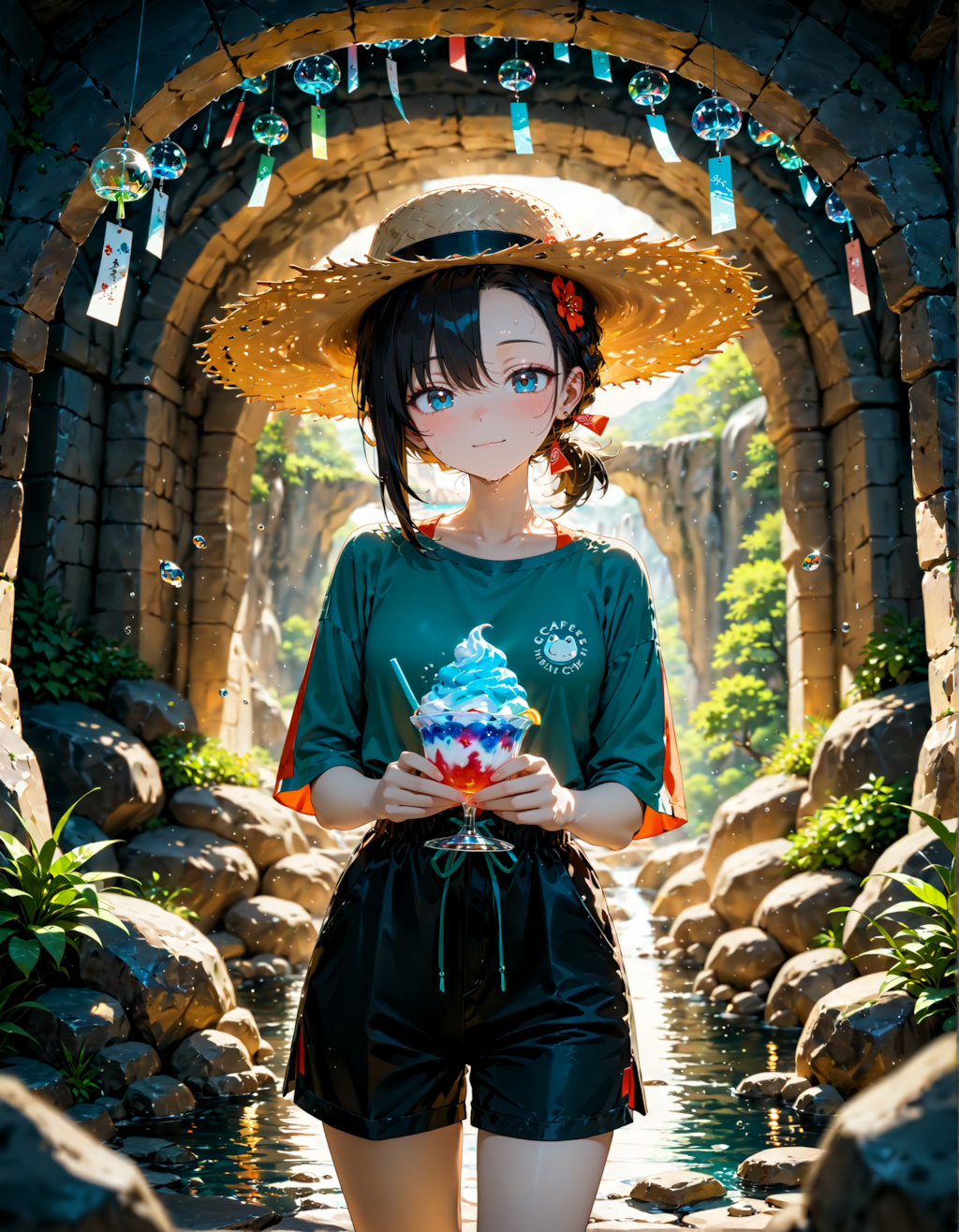 涼しげなカフェ