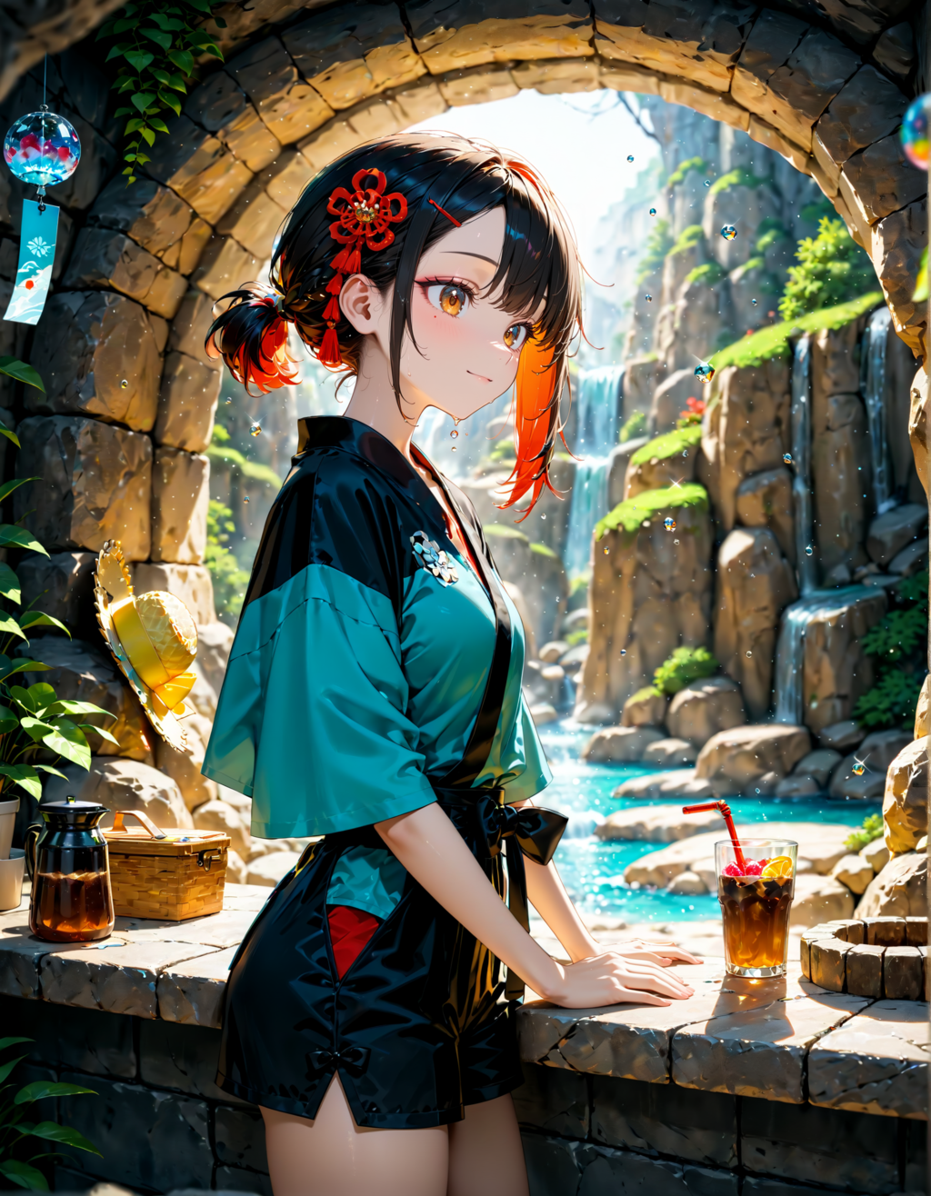 涼しげなカフェ