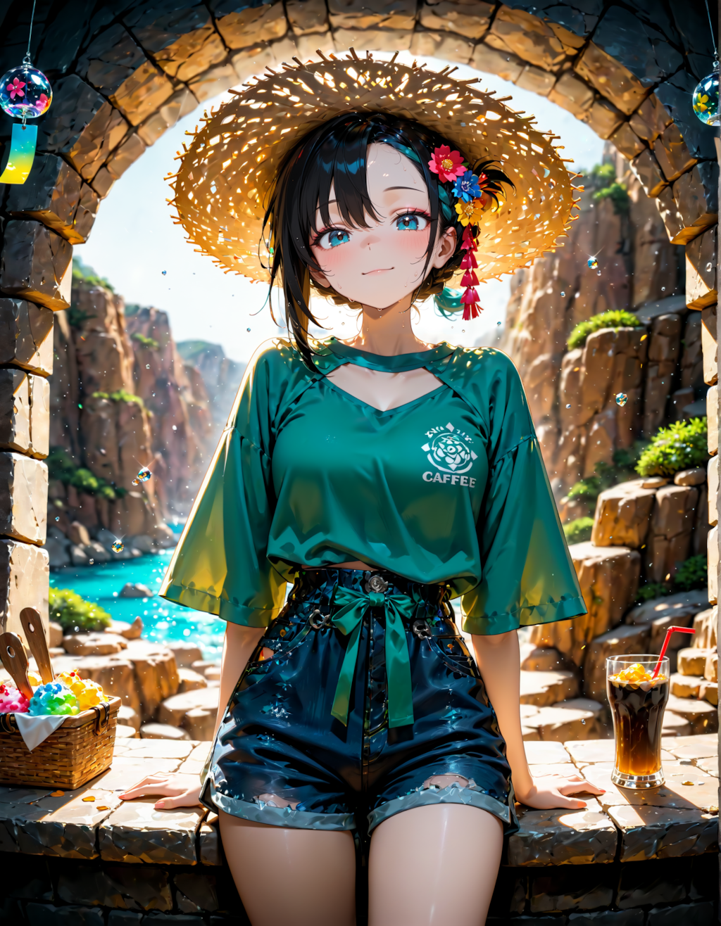 涼しげなカフェ