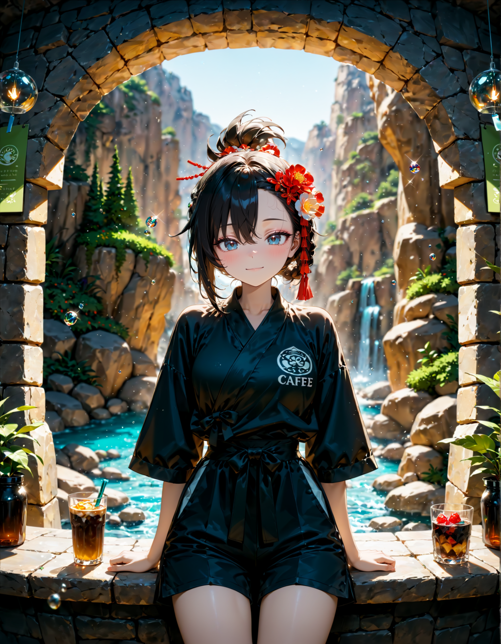 涼しげなカフェ