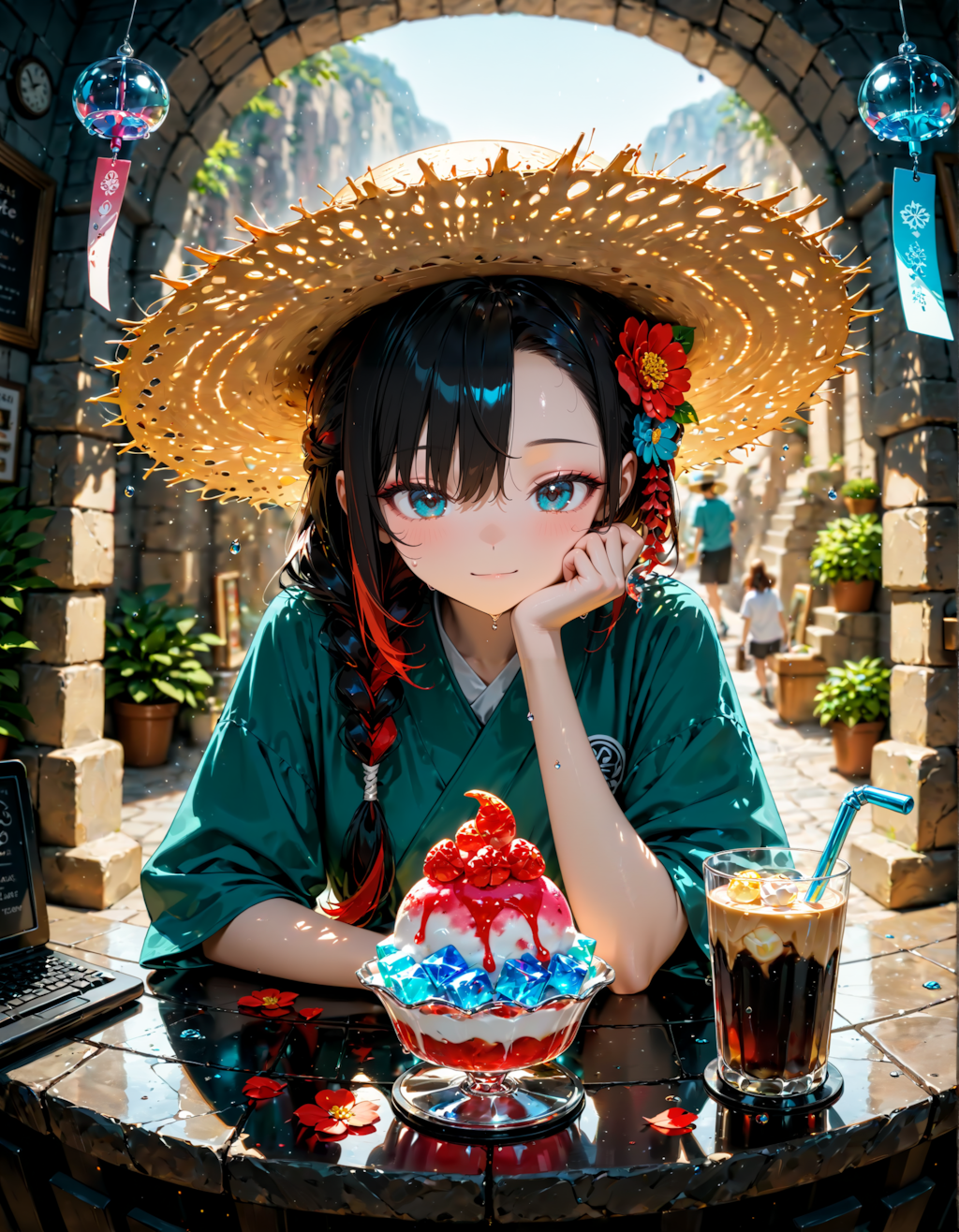 涼しげなカフェ