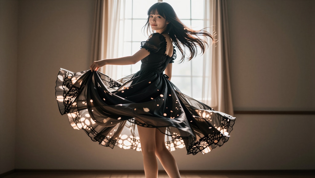 花びら舞うドレス