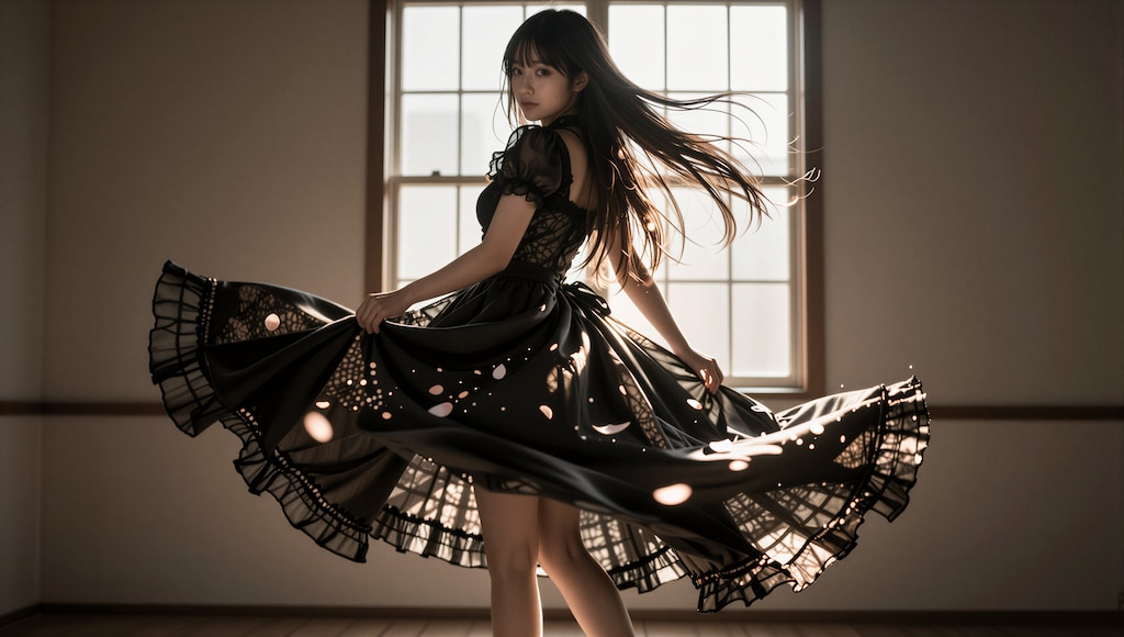 花びら舞うドレス