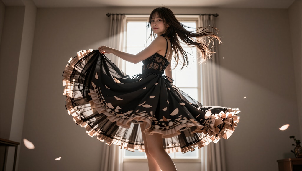 花びら舞うドレス