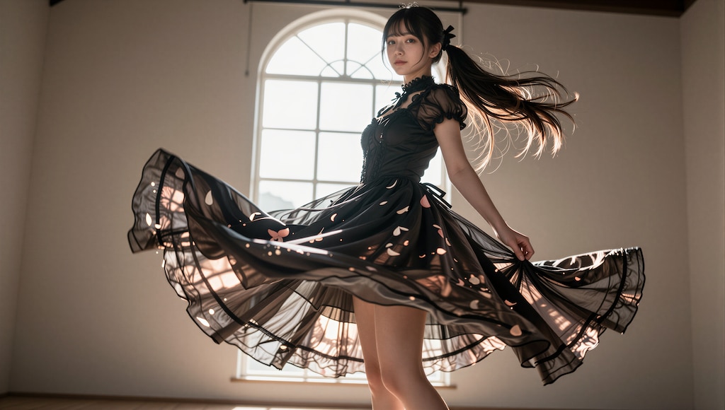 花びら舞うドレス