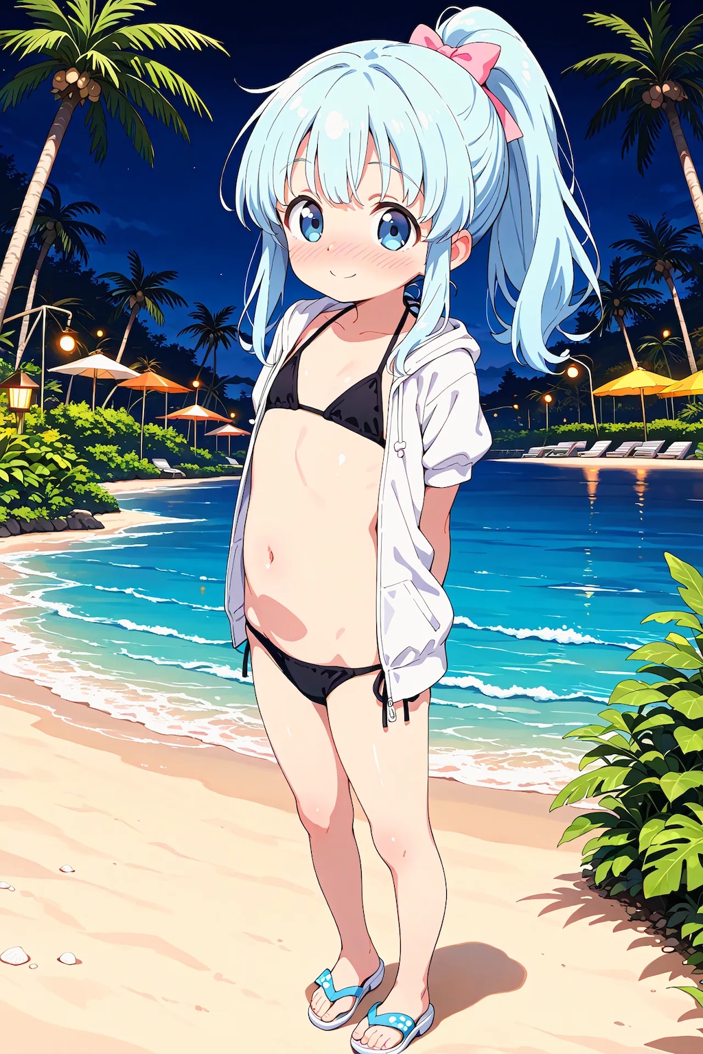 あおいちゃんと夜の海