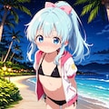 あおいちゃんと夜の海 2枚目