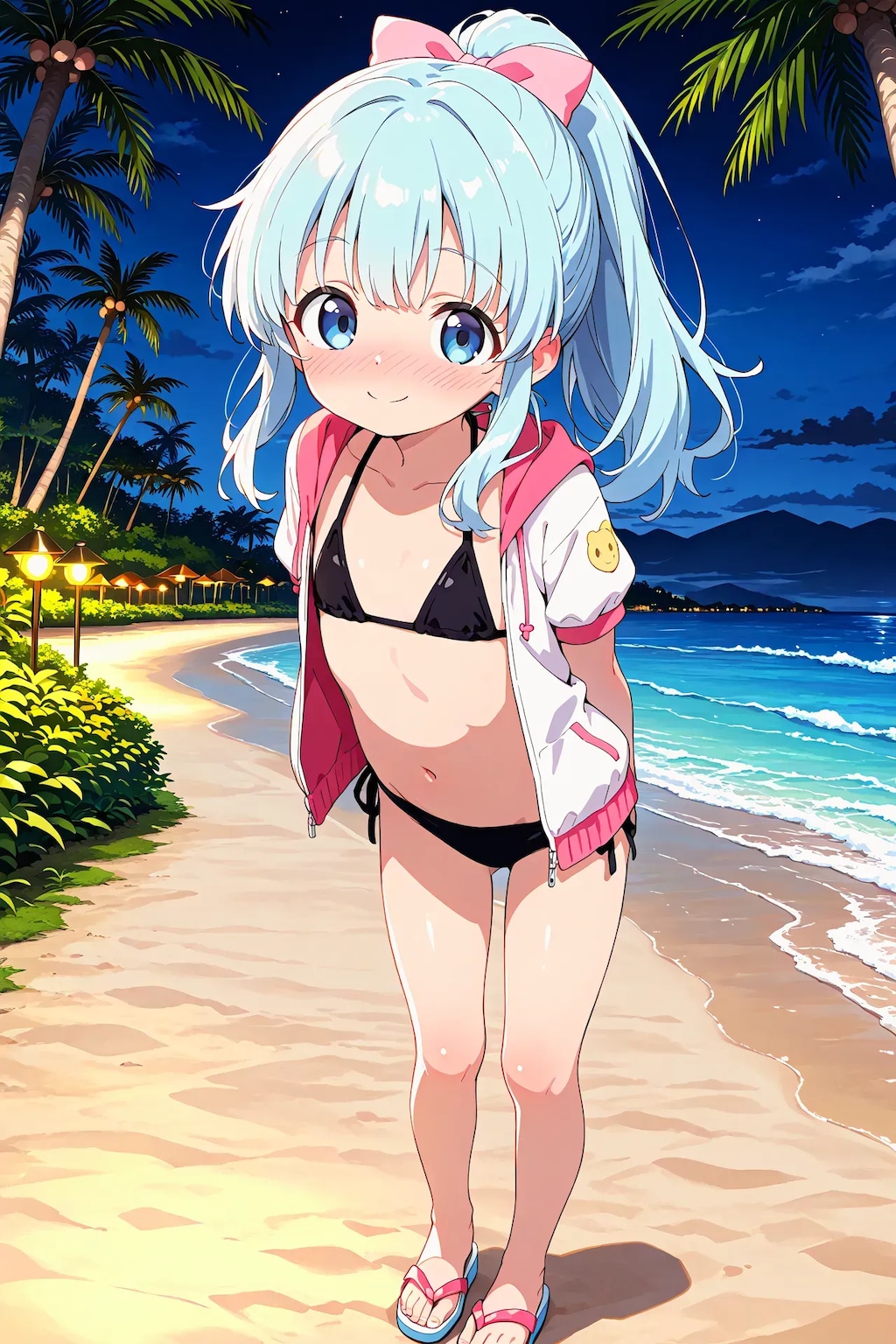 あおいちゃんと夜の海
