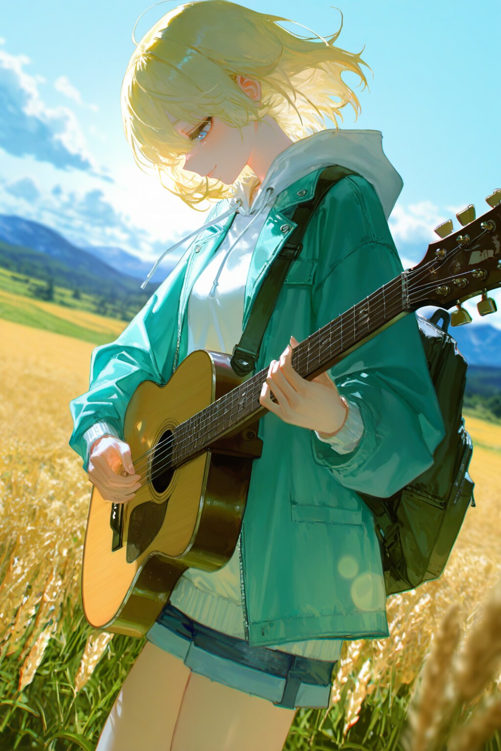 麦畑に響くギター