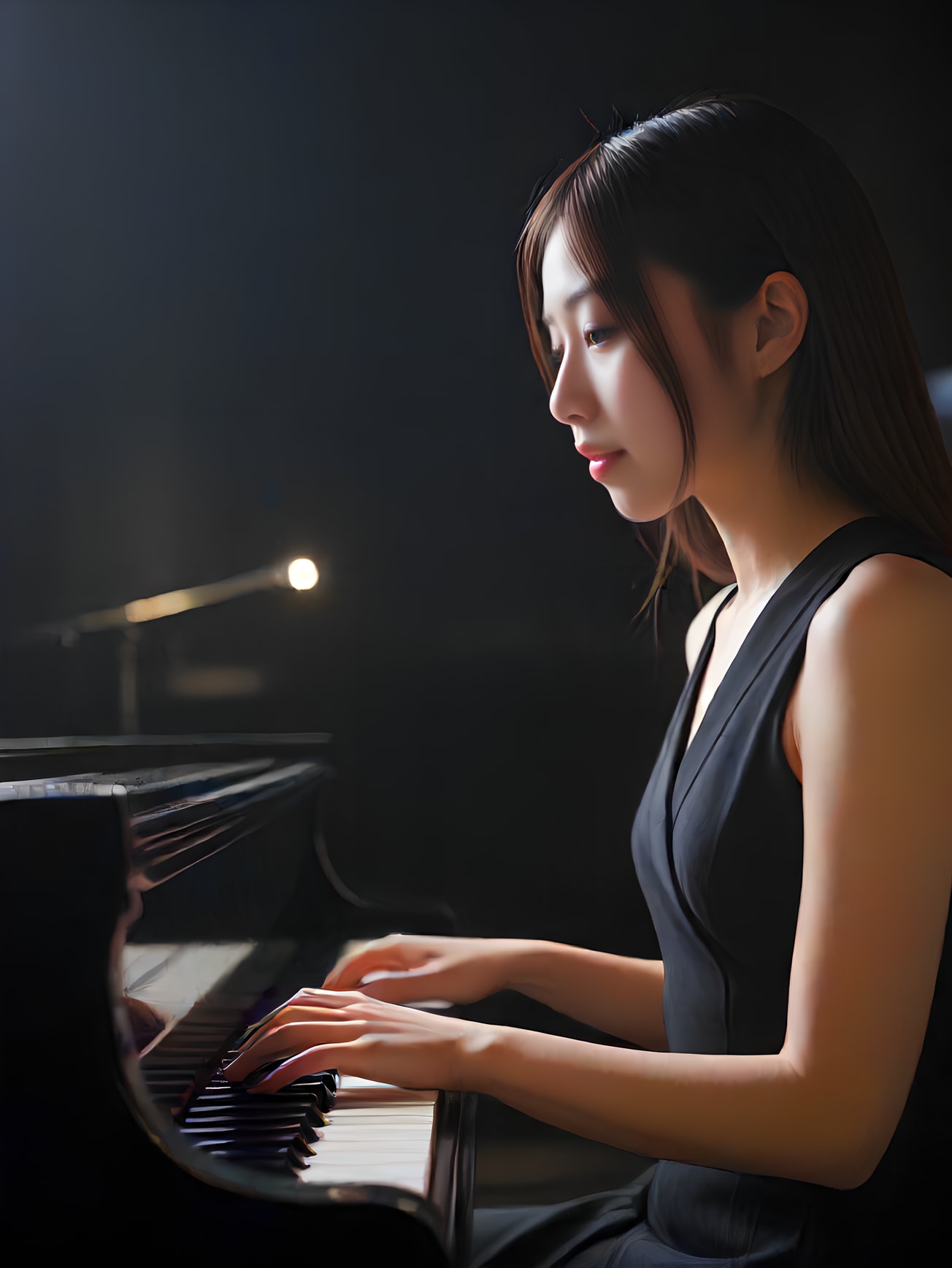 Playing the piano