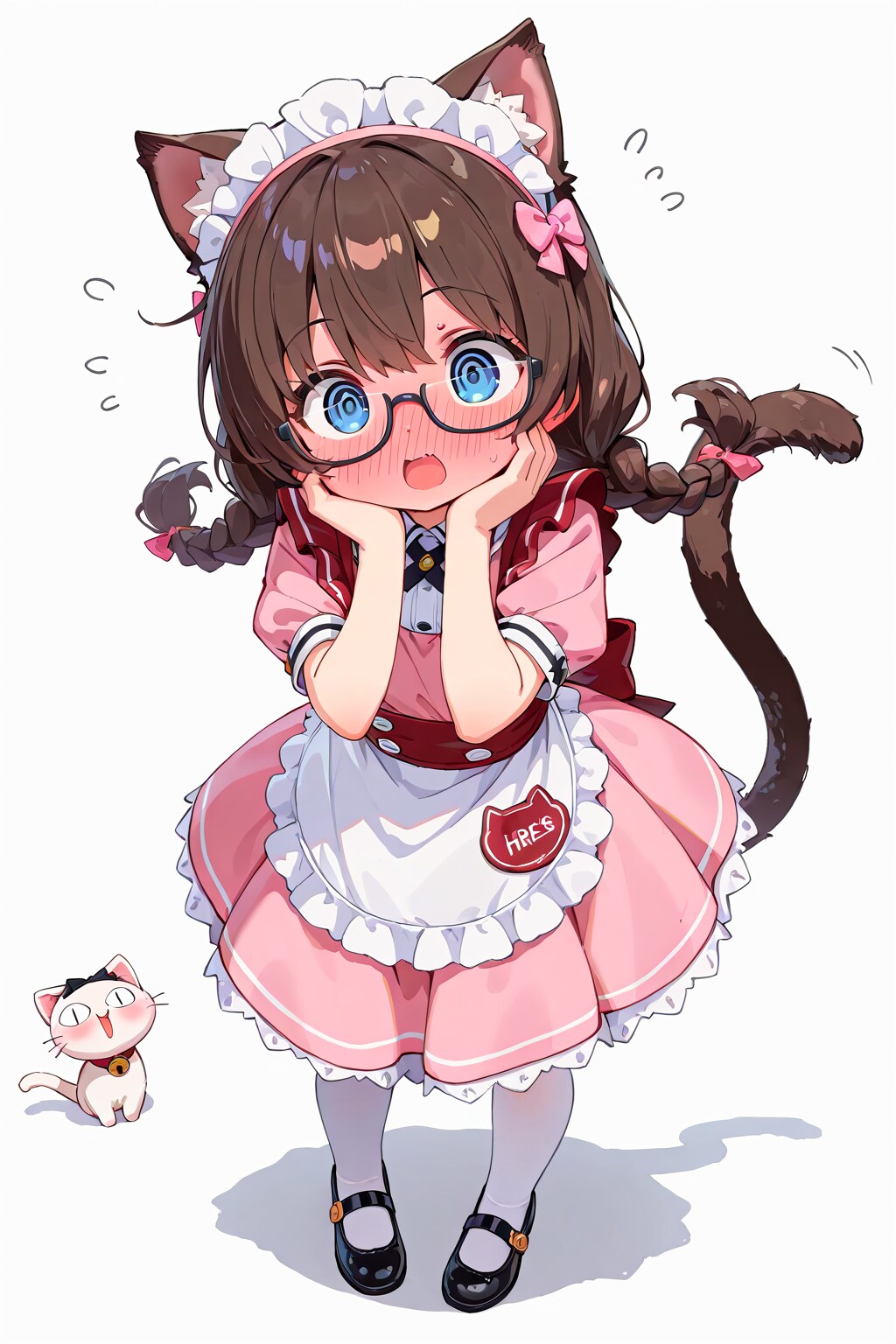 三つ編み眼鏡ちゃんが色んな恰好をさせられて恥ずかしがっているだけの画像