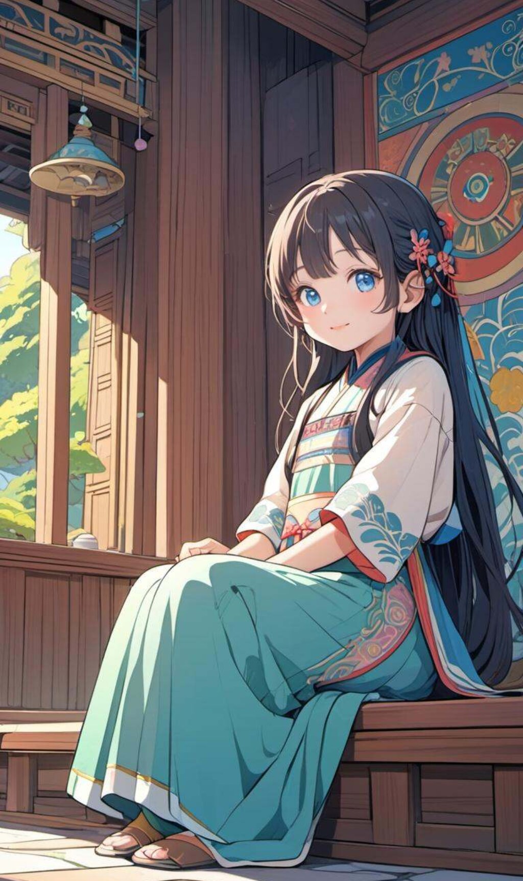 瞑想する小さな女の子