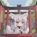神社と狐耳の女の子 7枚目