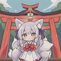 神社と狐耳の女の子 11枚目