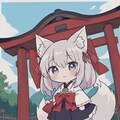 神社と狐耳の女の子 9枚目