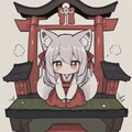 神社と狐耳の女の子 3枚目