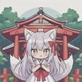 神社と狐耳の女の子 12枚目