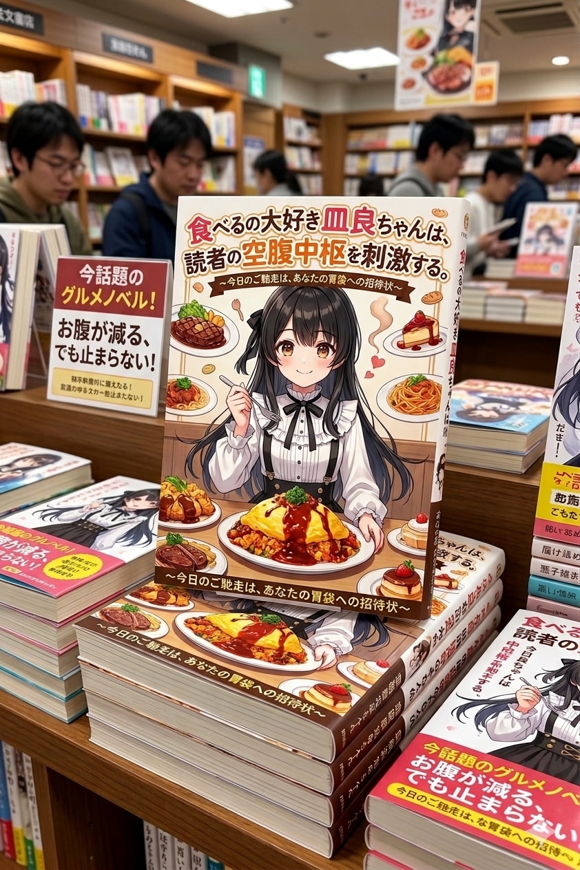 食べるの大好き皿良ちゃんは、読者の空腹中枢を刺激する。