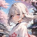 桜の着物少女 4枚目