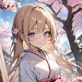 桜の着物少女 2枚目