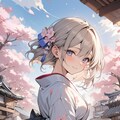 桜の着物少女 3枚目