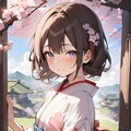 桜の着物少女 5枚目