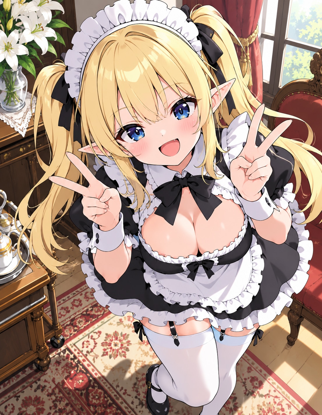 Wピースするメイドさん | の人気AIイラスト・グラビア