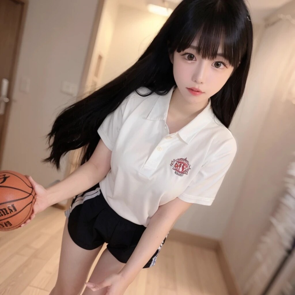 黒髪ロングでユニフォームの美女１５４