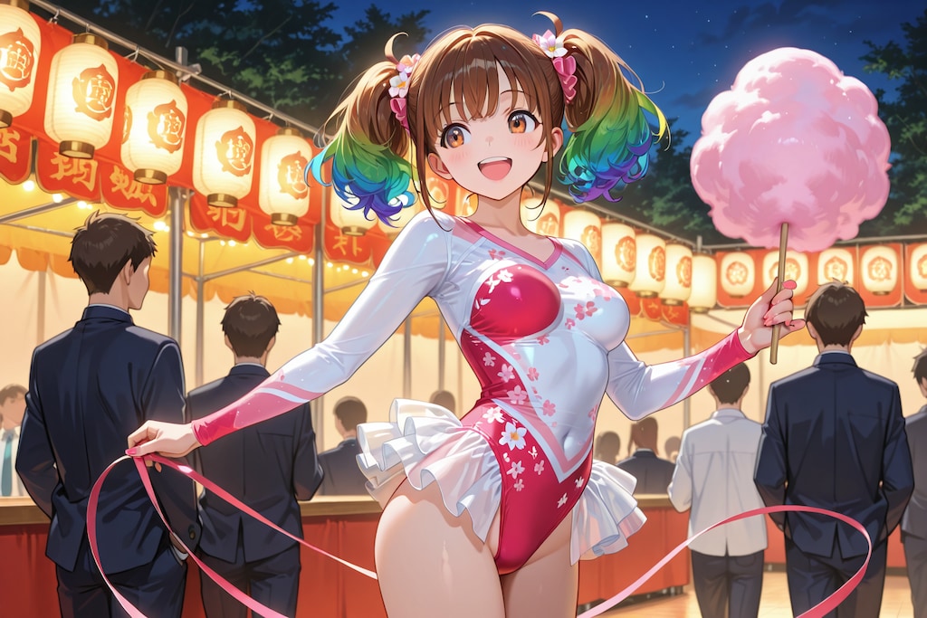 祭りを楽しむ新体操部