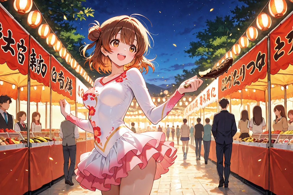 祭りを楽しむ新体操部